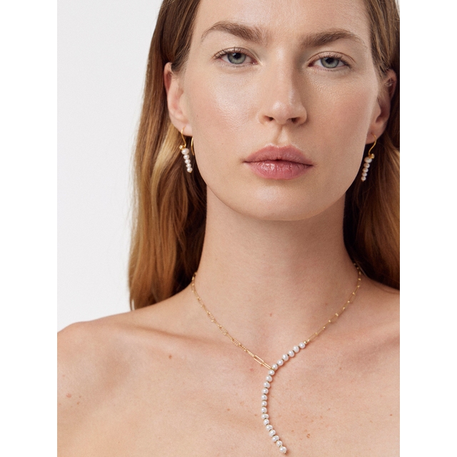 Naszyjnik srebrny z perłami