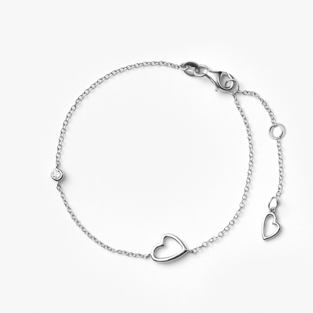 Bransoleta srebrna z diamentem laboratoryjnym Czułość