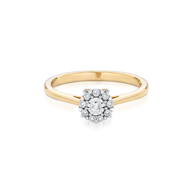 Pierścionek złoty z diamentami