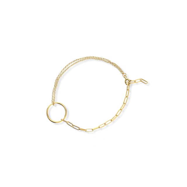 Bransoleta srebrna pozłacana paper clip