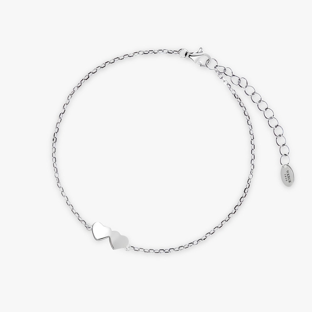 Bransoleta srebrna złączone serca