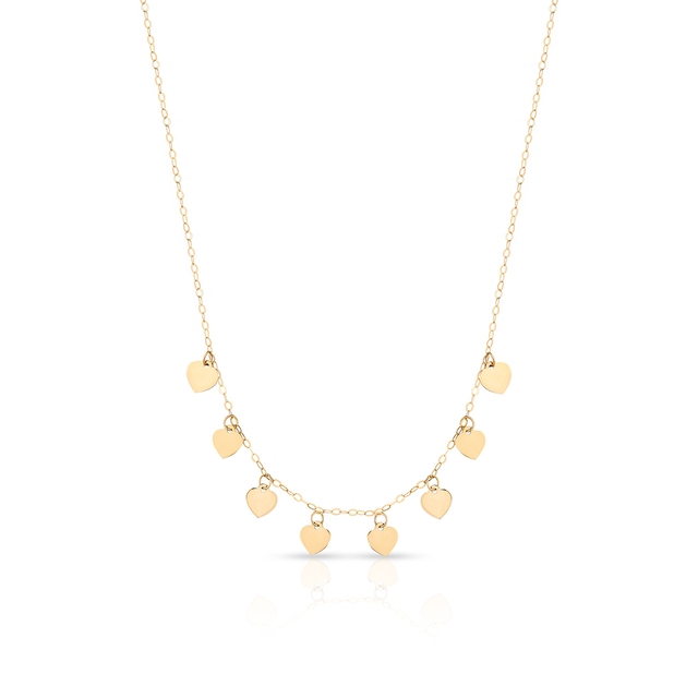 Naszyjnik złoty z serduszkami