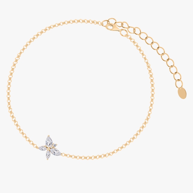 Bransoletka srebrna pozłacana z cyrkonią