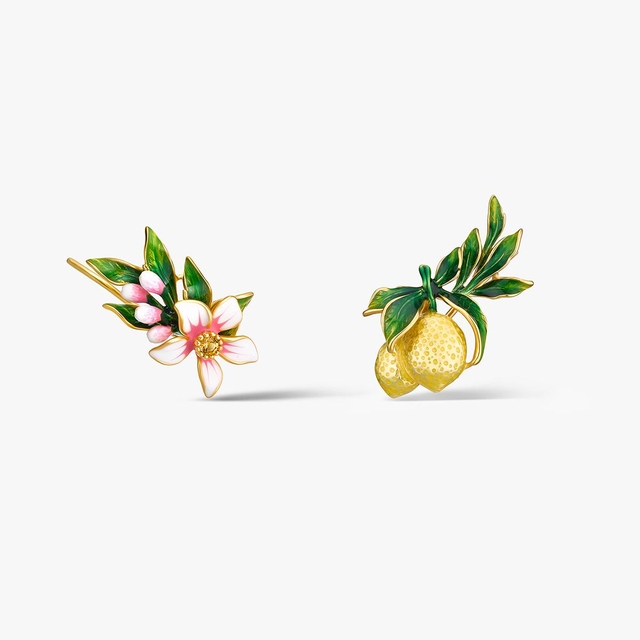 Nausznice srebrne Kwiaty Nocy Cytrusy