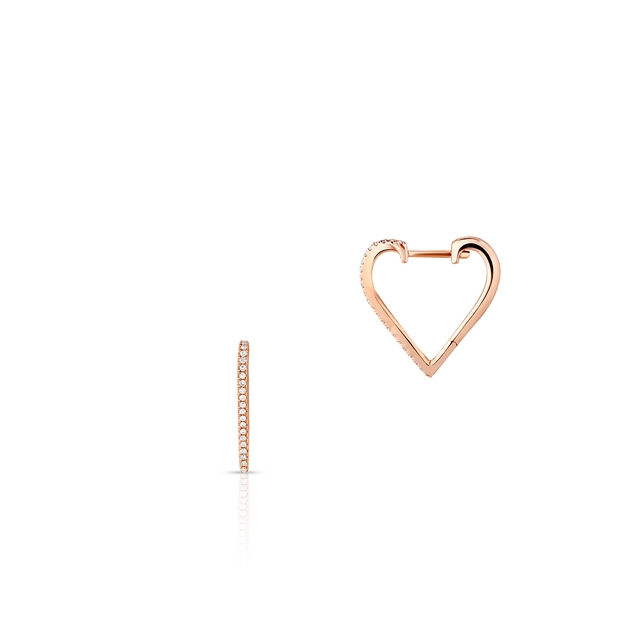 Kolczyki różowe złoto z diamentami