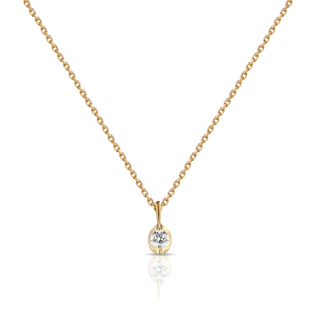 Naszyjnik złoty z brylantem