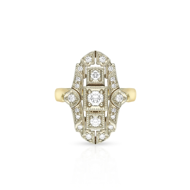 Pierścionek złoty z brylantami