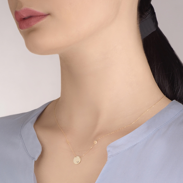 Naszyjnik złoty z cyrkonią