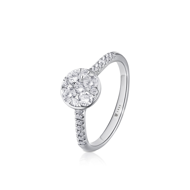 Pierścionek białe złoto Mirage