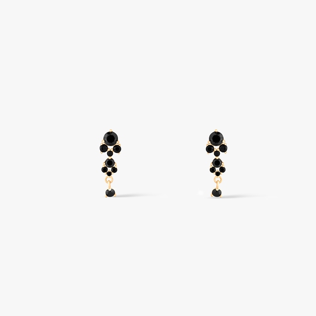 Kolczyki złote z czarnymi cyrkoniami