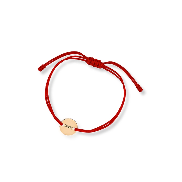 Bransoleta czerwony sznurek Lucky