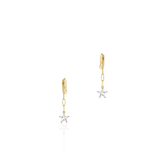 Kolczyki srebrne wiszące gwiazdki