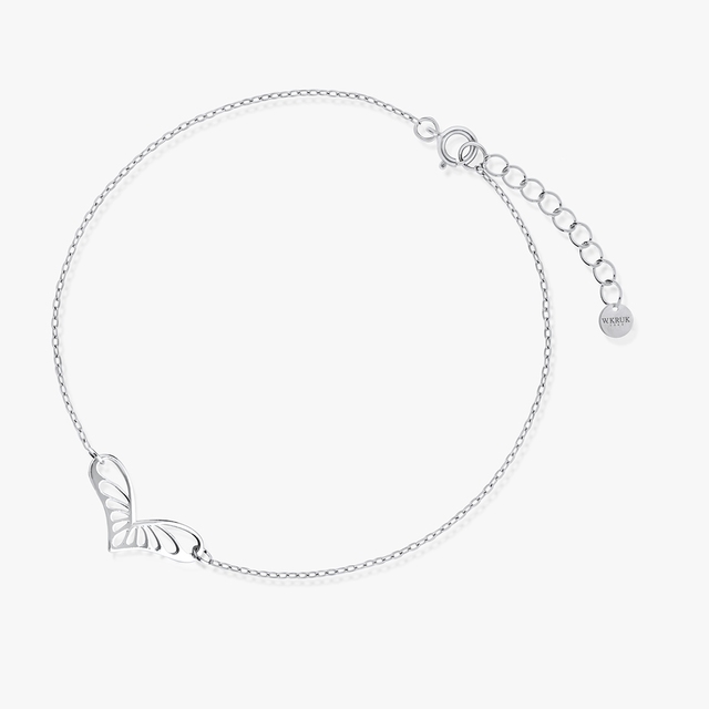 Bransoleta srebrna z ażurowym sercem