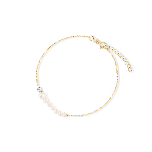 Bransoleta srebrna z perłami