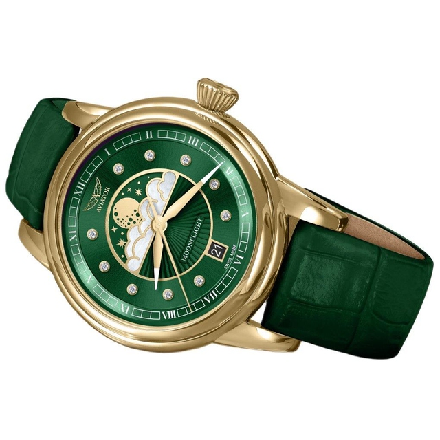 ZEGAREK AVIATOR DOUGLAS MOONFLIGHT DIAMOND POLISH EDITION