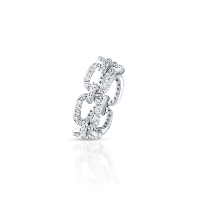 Pierścionek białe złoto z brylantami