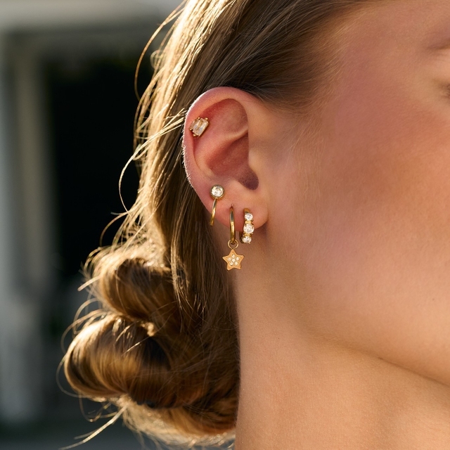 Kolczyki pozłacane z cyrkoniami Basics