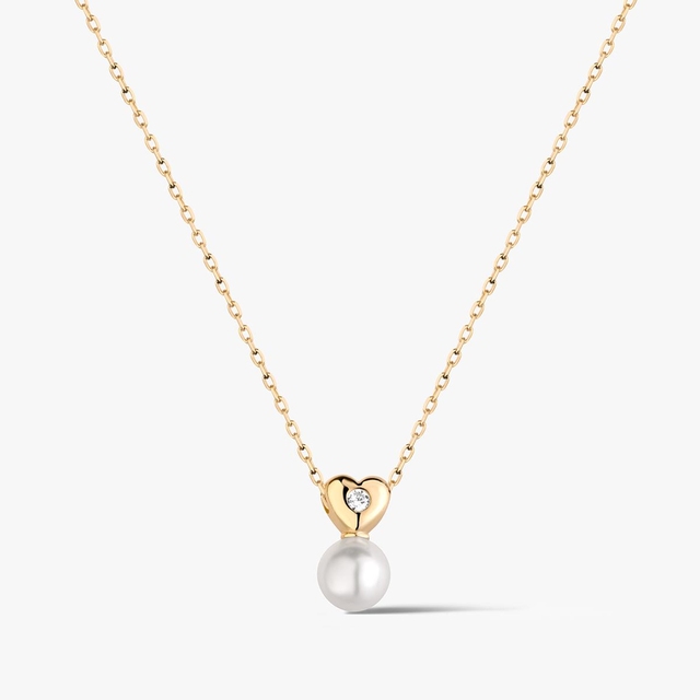 Naszyjnik srebrny serce z perłą