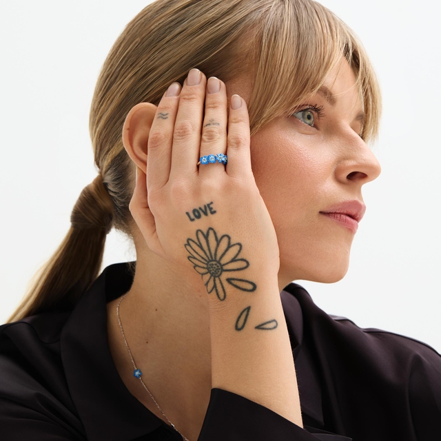 Pierścionek srebrny Kwiaty Nocy