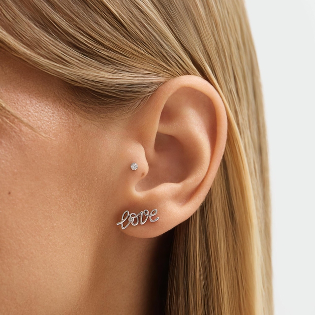 Kolczyki srebrne z diamentami laboratoryjnymi Czułość