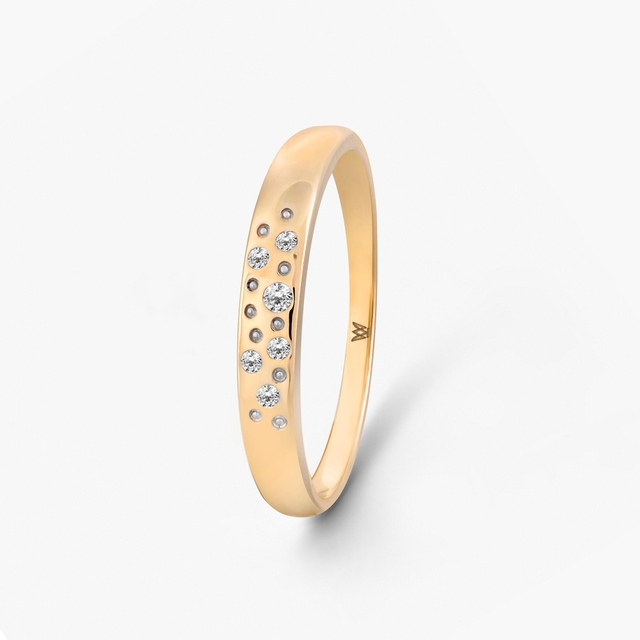 Pierścionek złoty z brylantami