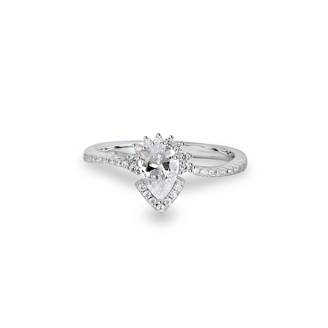 Pierścionek srebrny z cyrkoniami