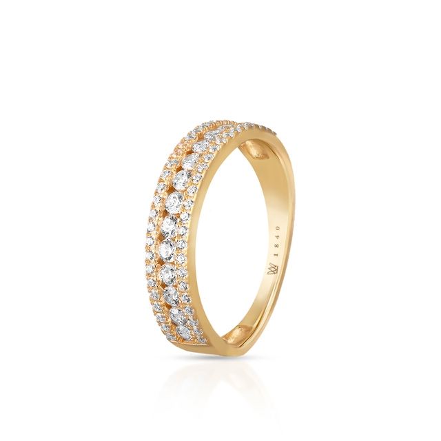 Pierścionek złoty z cyrkoniami Ceremonials