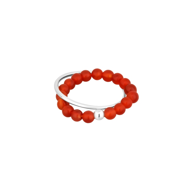 Pierścionek z czerwonymi agatami Picky Pica