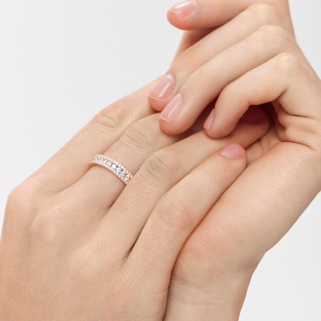 Pierścionek złoty z cyrkoniami Ceremonials