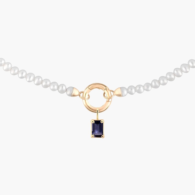 Wisiorek złoty z iolitem