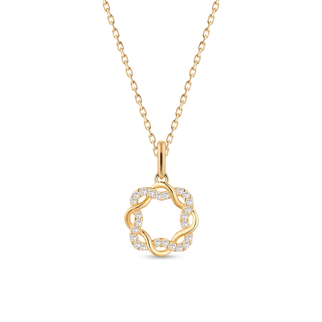 Wisiorek złoty z cyrkoniami