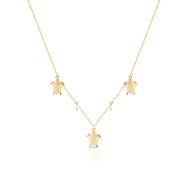 Naszyjnik złoty z żółwiami Santorini