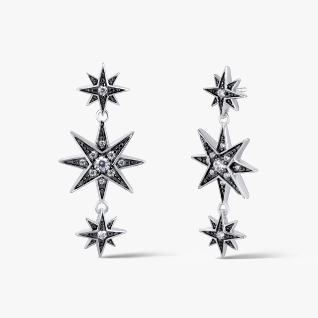 Kolczyki srebrne Royal Star