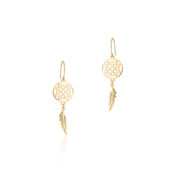 Kolczyki złote łapacz snów