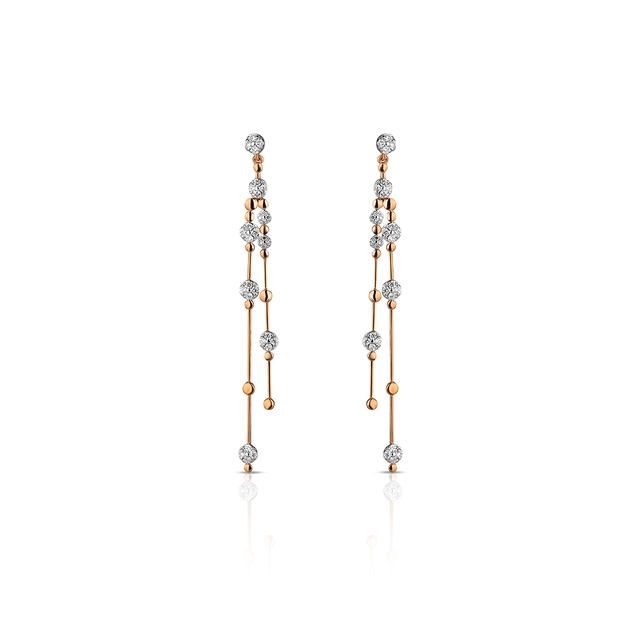 Kolczyki złote bicolor z diamentami