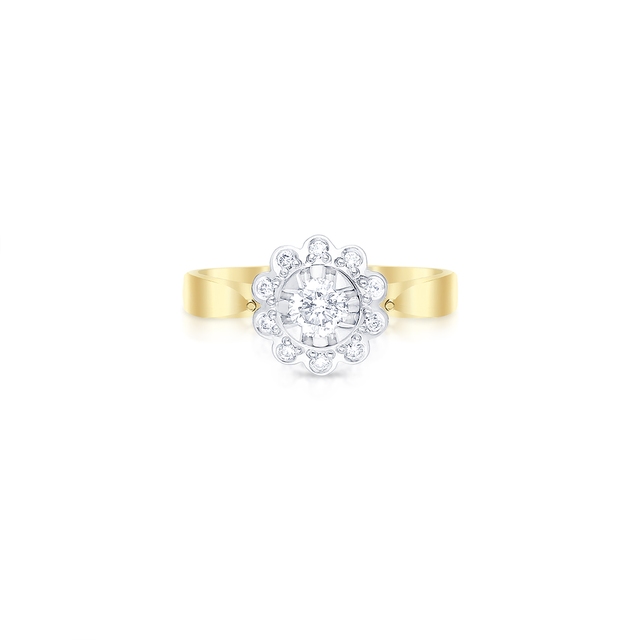 Pierścionek złoty z brylantami