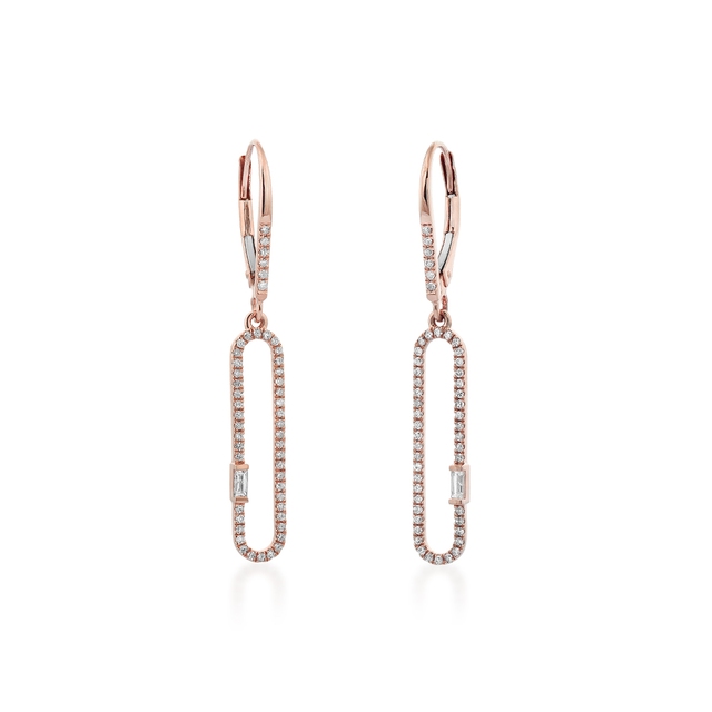 Kolczyki różowe złoto z diamentami