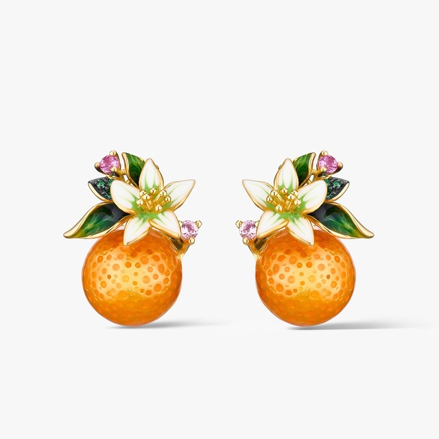 Kolczyki srebrne Kwiaty Nocy Cytrusy