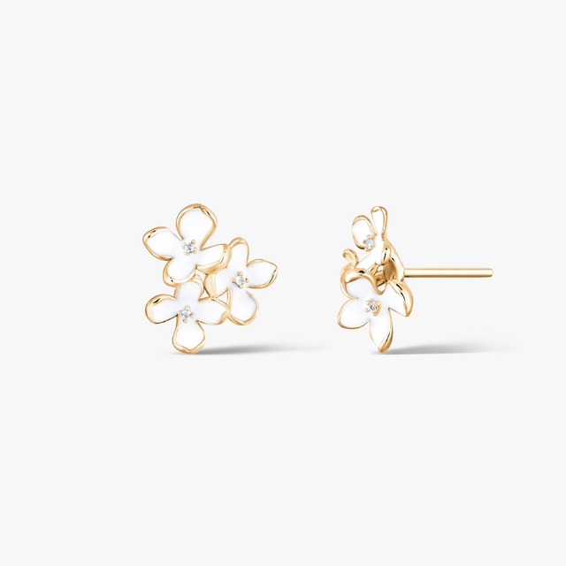 Kolczyki srebrne Kwiaty Nocy Biały Bez