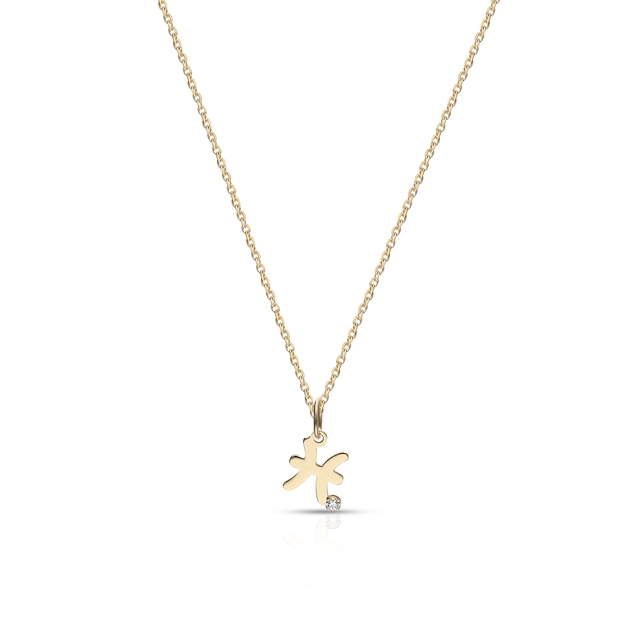 Wisiorek złoty Zodiak Ryby