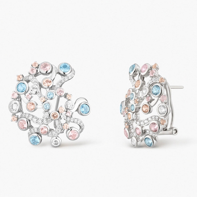 Kolczyki srebrne Balerina