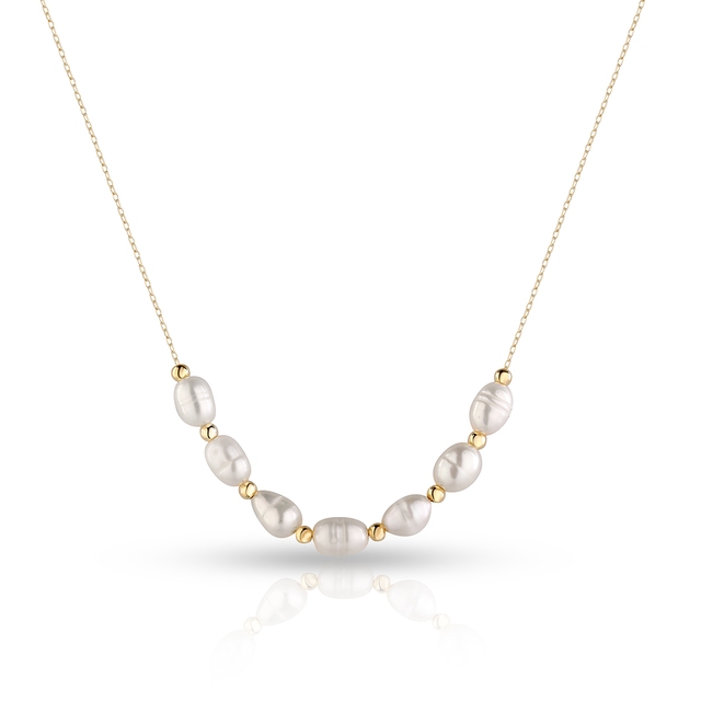 Naszyjnik złoty z perłami