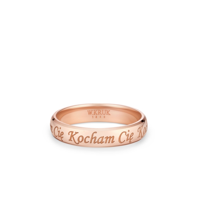 Komplet obrączek złotych KOCHAM CIĘ