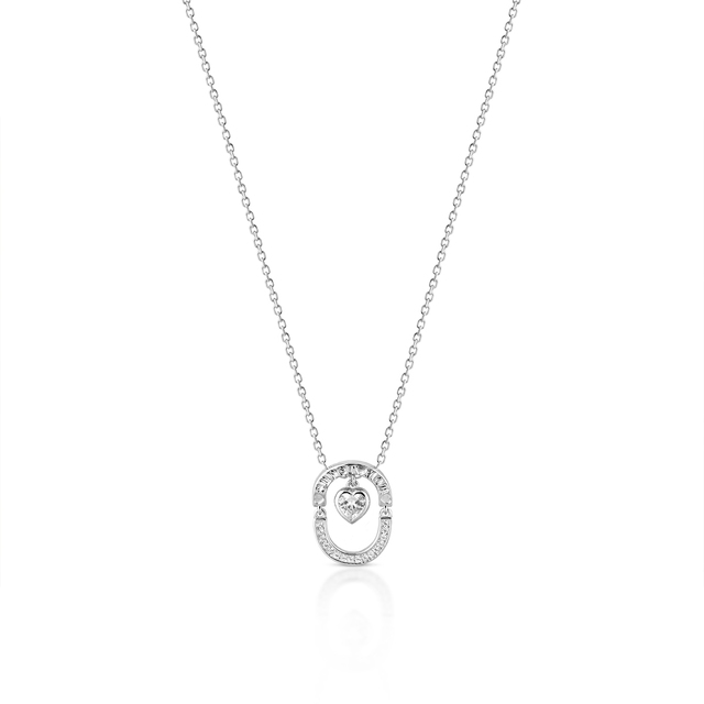Naszyjnik srebrny z cyrkoniami Super Mom