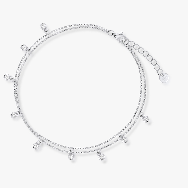 Bransoleta srebrna na nogę