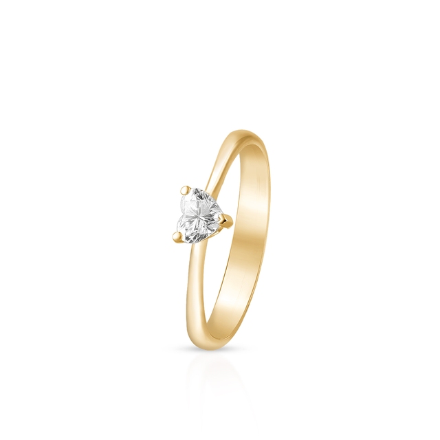 Pierścionek złoty z diamentowym sercem RECARLO