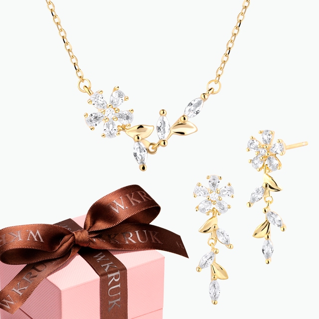 KOMPLET LŚNIĄCY KWIAT