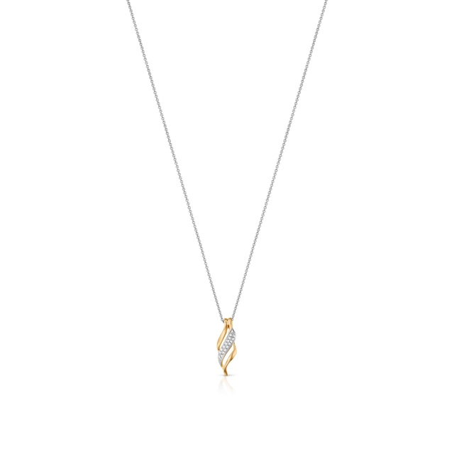 Wisiorek złoty bicolor z diamentami