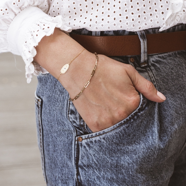 Bransoleta złota paper clip