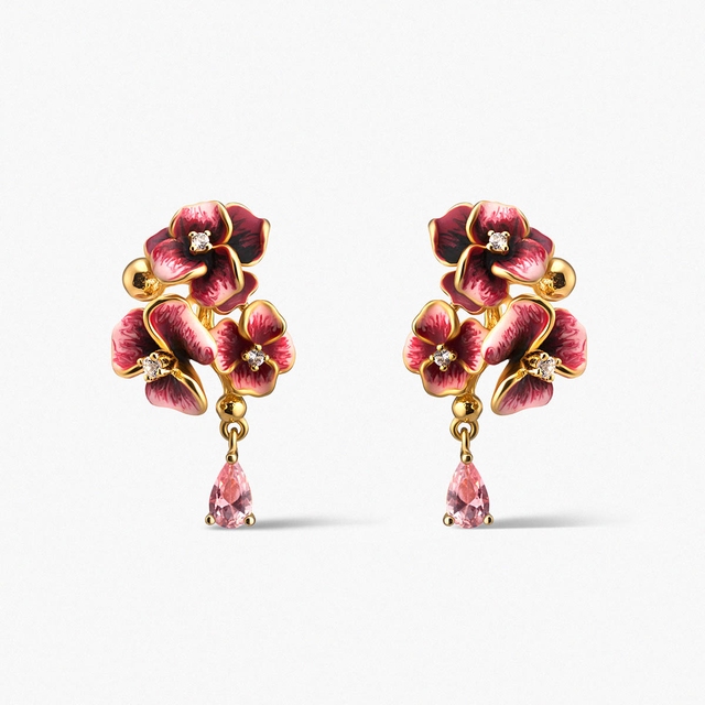 Kolczyki srebrne Kwiaty Nocy Bratki